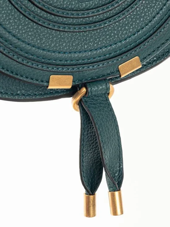 Chloe Marcie Small Steel Blue Grained Leather Crossbody - Picture 9 of 12